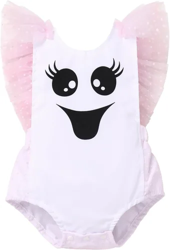 Vista 7 de Mameluco para bebé niña para primer cumpleaños, disfraz de princesa para Halloween, cosplay Fantasma rosa