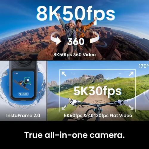 Vista 6 de Insta360 X6 Essentials Bundle White - Cámara 8K 360 con sensores de 1/1.1" Blanco ártico