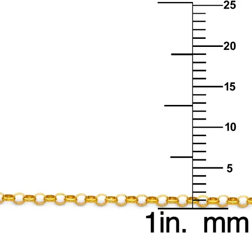 Vista 4 de Colgante de oro amarillo de 14 quilates con letra inicial "A" con cadena Rolo de 0.047 in