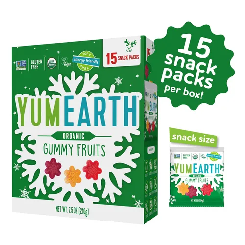 Vista 3 de YumEarth - Paletas de gomitas orgánicas festivas 15 unidades Caja amigable para alérgicos, sin colorantes, sin gluten, sin transgénicos Gomitas