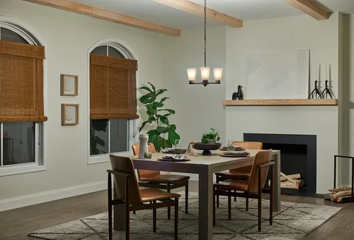 Vista 9 de Kichler Stamos - Candelabro de 3 luces, lámpara de techo moderna para sala de estar, comedor, dormitorio o vestíbulo, en bronce envejecido®
