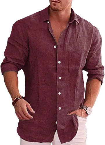 Vista 7 de domirica Camisa de manga larga con botones para hombre, étnica 2025, para verano, hawaiana, playa, casual, vintage, novedosa, ligera