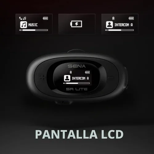 Vista 4 de Sena 5R LITE Auriculares de intercomunicación Bluetooth bidireccionales HD para motocicleta, paquete doble