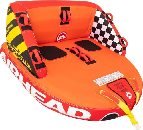 Vista 11 de Airhead Mable Towable Tube for Boating, 1-4 Rider Inflatable Boat Tube for Water Tubing, Heavy Duty Full Nylon Cover, EVA Foam Pads, Dual Tow Point