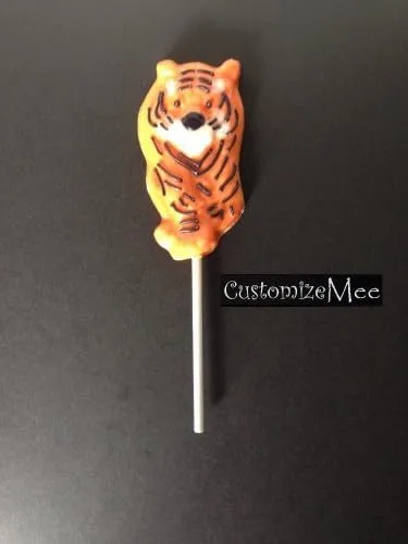 Vista 2 de Molde de piruleta de caramelo de chocolate con tigre de gato