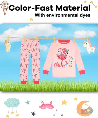 Vista 7 de DAUGHTER QUEEN Pijamas de Halloween de 18 meses a 12 años para niños y niñas, ropa de dormir 100% algodón