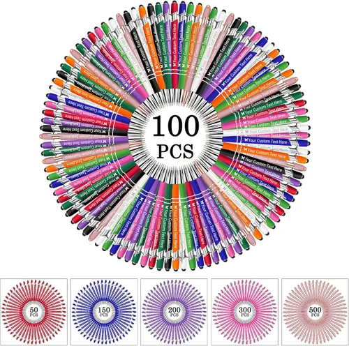 Vista 73 de STREADVE Bolígrafos personalizados personalizados con nombre grabado, logotipo, texto, bolígrafos de escritura suave, regalo personalizado para Negro