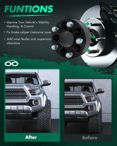 Vista 5 de SCITOO 4 adaptadores de rueda de 5 x 4.5 pulgadas, adaptadores espaciadores de rueda de 2 pulgadas con pernos de 1/2 pulgada para Dodge Nitro