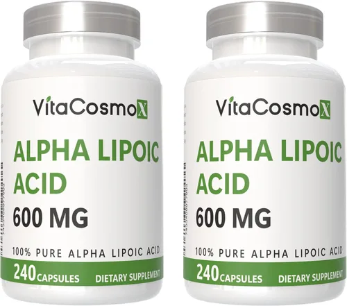 Vista 7 de Suplemento de ácido alfa lipoico, 600 mg por porción, 240 cápsulas vegetarianas 100% vegetarianas, sin OMG y sin gluten