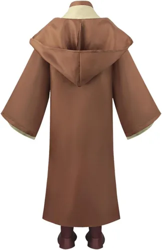 Vista 2 de Vecborn Disfraz de Jedi para niños, túnica de caballero con capucha, conjunto completo de Anakin, uniforme de Halloween SW Cosplay