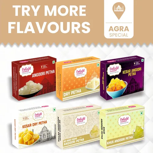 Vista 6 de Delight Foods Original Agra Petha 12.35 oz Dulces Indios Mithai (Angoori Petha)