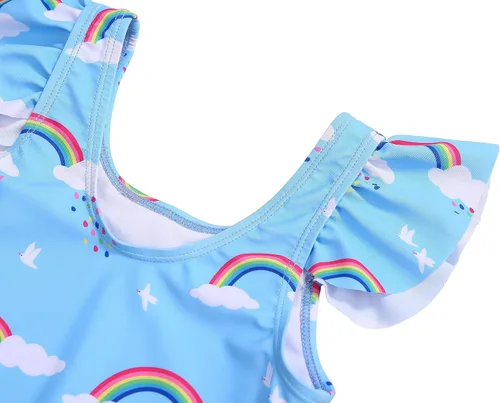Vista 3 de LIZENS Traje de baño de una pieza para niñas, traje de baño de playa lindo