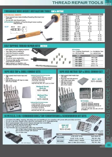Vista 10 de HHIP 1011-0081 Kit de reparación de roscas helicoidales STI de 31 piezas 1/4-20