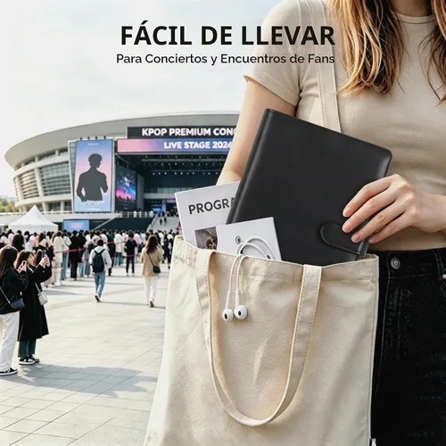 Vista 4 de MUDOR Carpeta de tarjeta fotográfica A5 para tarjeta KPOP, álbum de Negro