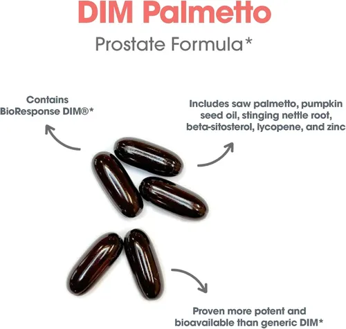 Vista 5 de Allergy Research Group ARG DIM Palmetto - BioResponse DIM & Palmetto Extract Softgels - Apoyo al metabolismo hormonal y estrógeno - Fórmula