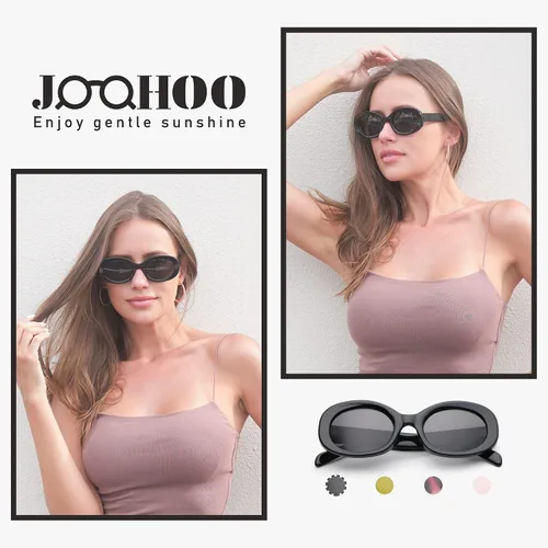 Vista 5 de Gafas de sol ovaladas Y2K para mujer, polarizadas, protección UV, vintage, retro, gafas de sol, lentes de sol
