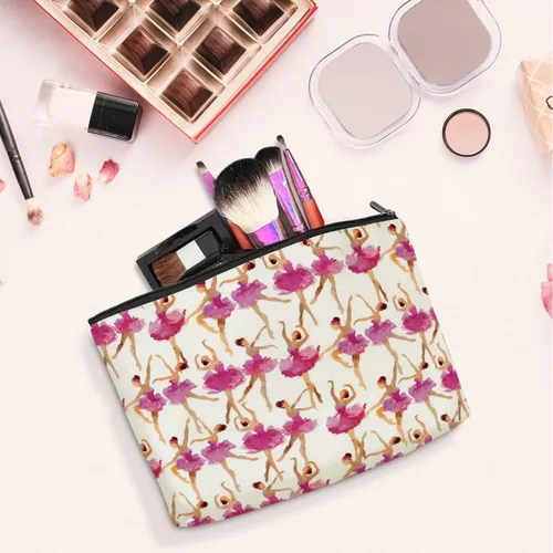 Vista 5 de jeilink Girl Loves Dance - Bolsa de maquillaje para bailar, regalo divertido para amantes del ballet, regalos elegantes para bailar, mujeres