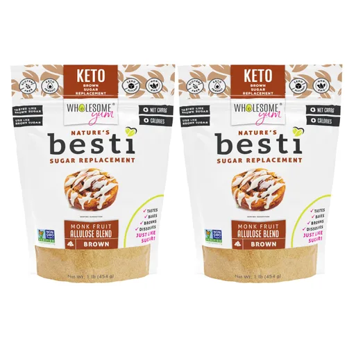 Vista 10 de Wholesome Yum Besti Sustituto Natural de Azúcar Moreno - Mezcla Edulcorante de Fruta del Monje Marrón Keto con Alulosa (Sin Eritritol) - Sin OMG
