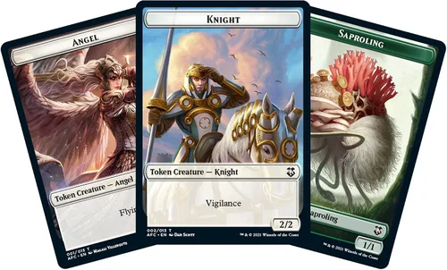Vista 5 de Magic: The Gathering Adventures in The Forgotten Realms, Mazo Commander, Aura de Coraje (verde, blanco y azul)