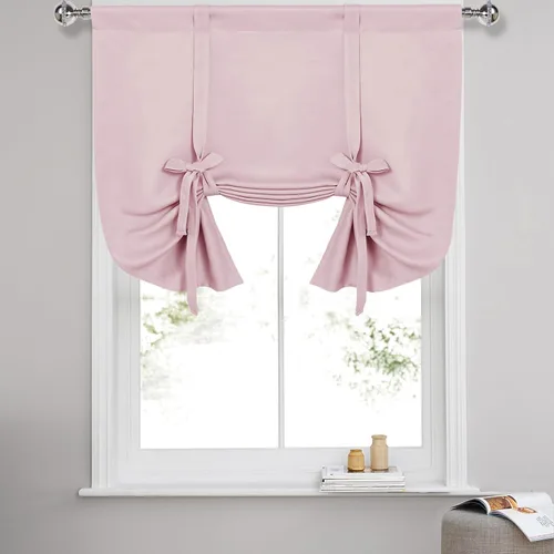 Vista 64 de DWCN Cortinas Opacas - Persiana Enrollable con Lazos para Ventana, Aislamiento Térmico, Oscurecimiento de Habitación, Cortinas con Bolsillo