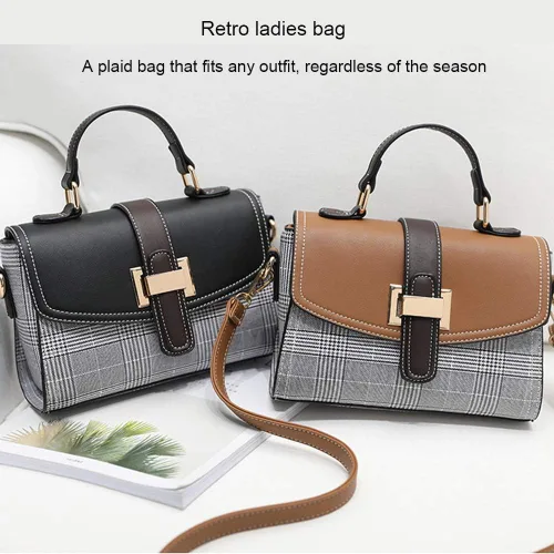 Vista 5 de Bolso cruzado para mujer, de cuero, impermeable, retro, a la moda, pequeño