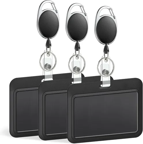 Vista 26 de Uniclife Cordón retráctil ajustable resistente para el cuello con carrete retráctil para insignias, hebilla de liberación rápida y longitud