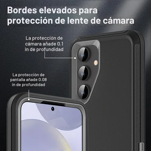 Vista 3 de YKHJKLEC Funda para Samsung Galaxy S24 Plus, grado militar 3 en 1, resistente a prueba de golpes, caídas y polvo, con 2 protectores de pantalla