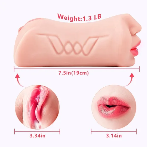 Vista 3 de 3in1 Male Masterburbatar Hands Free Life Size Pussy Pocket Free Life Size Silicone Blowjobob Machine for Man Mens Masterbuters Masturebor Adult Toy
