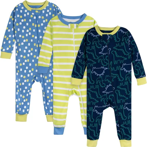 Vista 10 de Onesies Brand Pijama de algodón de una sola pieza de ajuste cómodo para bebés niños (3 unidades)