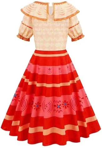 Vista 2 de Sgehen Disfraz de princesa para niñas, vestido de cosplay elegante con accesorios 3T-8T
