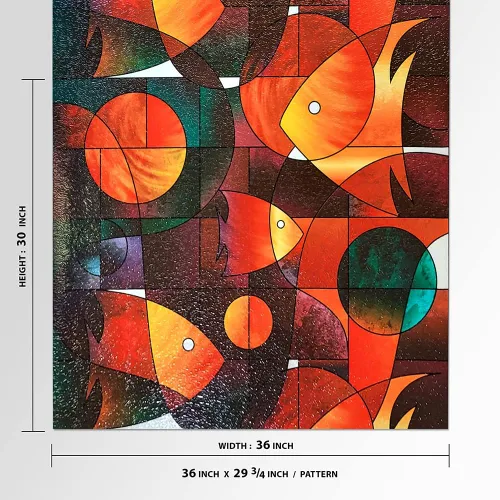 Vista 5 de BDF 3FSH - Película para ventana con diseño de peces de 36 x 59 3/4 pulgadas (2 patrones continuos)