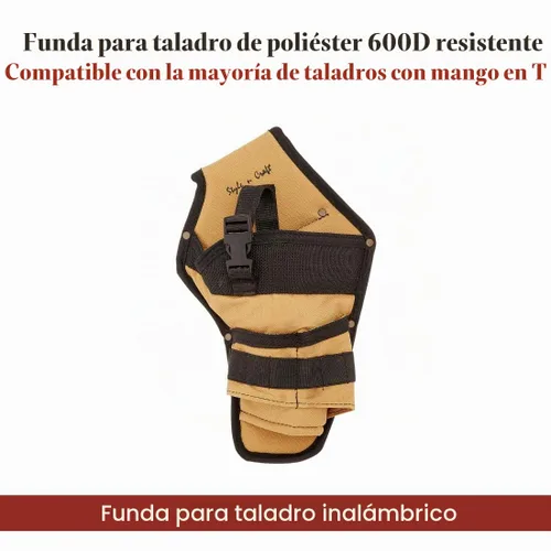 Vista 2 de Style n Craft Funda de taladro inalámbrica, soporte de taladro de poliéster 600D resistente, funda de taladro con bolsillos para brocas, compatible