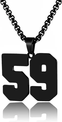 Vista 186 de Collar de Número Dorado para Hombre, Cadena de Acero Inoxidable con Colgante de Número para Atletas, Joyería Deportiva Personalizada para Niños