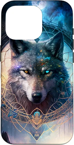 Vista 20 de Wolf Mystical Surreal Fantasy Funda para iPhone 17