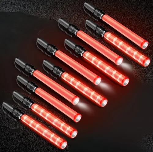 Vista 10 de E-riding 2 varitas de tráfico de señal de 16 pulgadas, varita de control de tráfico con LED blanco en la parte superior, luz de bastón de tráfico