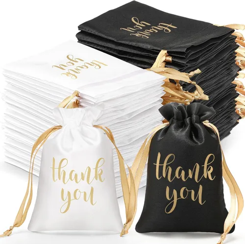 Vista 8 de Sieral 50 bolsas de regalo de satén con cordón para joyas, bolsas para dulces para el día del padre, boda, baby shower, despedida de soltera, fiesta