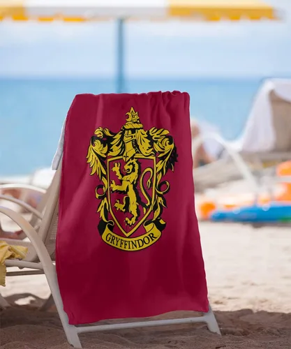 Vista 2 de LOGOVISION Harry Potter Gryffindor Crest - Toalla de playa con licencia oficial de 30 x 60 pulgadas