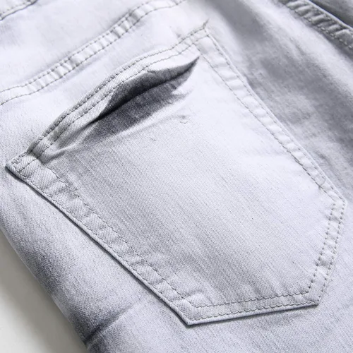 Vista 8 de ZEESEN Jeans rasgados para hombre, ajustados, ajuste regular, pierna cónica, desgastados, pantalones de mezclilla para hombre con agujero
