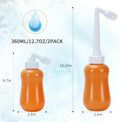 Vista 3 de Peri Botella para cuidado posparto, para artículos esenciales posparto, cuidado femenino, naranja