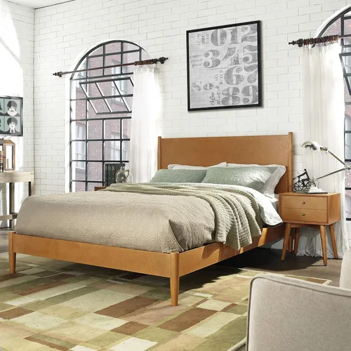 Vista 2 de Crosley Furniture Landon - Juego de cama de madera, bellota, tamaño Queen