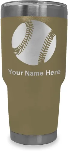 Vista 25 de LaserGram Vaso personalizado de 20 onzas, pelota de béisbol (verde camuflado)