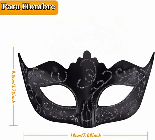 Vista 2 de Juego de Máscaras para Pareja de SIQUK, Máscara de Fiesta Veneciana, Máscara de Disfraz