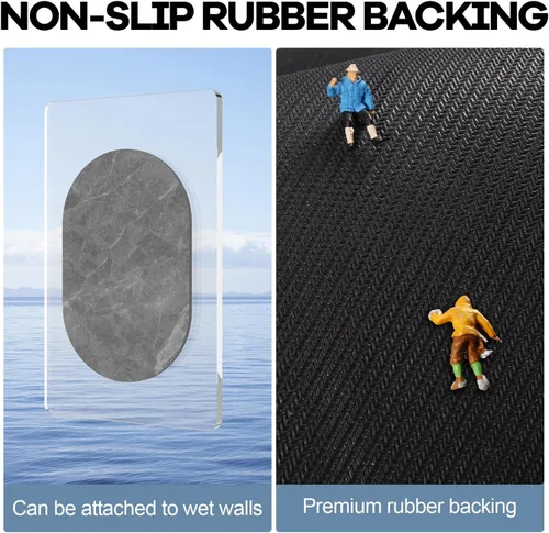 Vista 5 de Hargiis Alfombra de baño suave y absorbente, para ducha y suelo, antideslizante, lavable a máquina, para frente de bañera y ducha