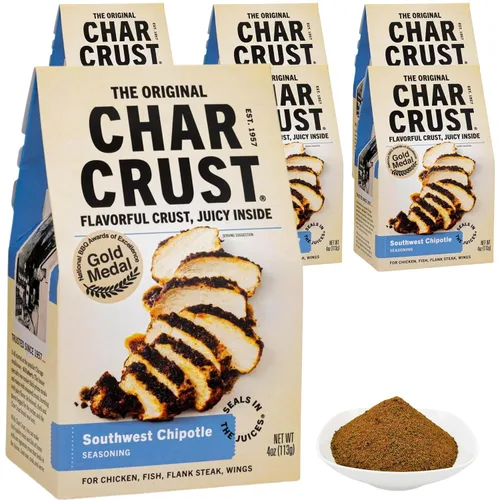 Vista 24 de Condimentos Char Crust para Barbacoa All American Condimentos todo en uno Perfectos para Costillas, Pollo, Cerdo, Hamburguesas, Alas Costra