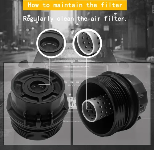 Vista 5 de El conjunto de tapa de filtro de aceite de automóvil reemplaza 15620-37010 19185631 917-039 ENP4118 compatible con motores Lexus CT200h Corolla