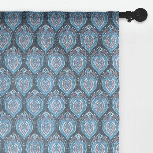 Vista 56 de Ambesonne Cortinas de tul Eiffel con bolsillo para barra, globos retro de corazón de café, remolinos de hito francés, cortina transparente