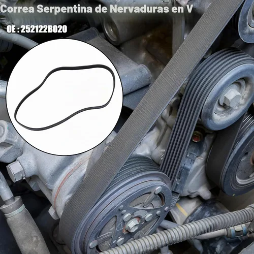 Vista 2 de X AUTOHAUX Correa serpentina acanalada en V 252122B020 para Hyundai Accent