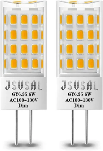 Vista 10 de Bombilla LED GY6.35 regulable, T4 JC tipo GY6.35/G6.35 base bi-pin, AC/DC 12V blanco cálido 2700K, 6W equivalente a 50-65W G6.35/GY6.35