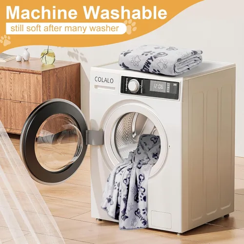Vista 7 de Manta Suave para Perros para Perros Grandes - Manta Mullida para Mascotas para Gatos y Cachorros, Manta Reversible con Diseño de Huellas de Pata gris