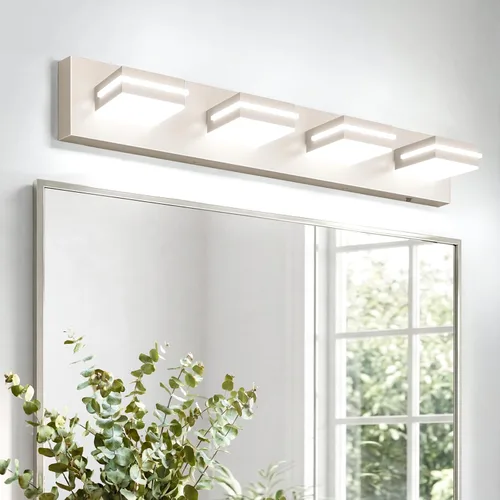 Vista 20 de VOLISUN 5CCT - Lámparas de baño regulables sobre el espejo, modernas lámparas de tocador de baño, cabezal giratorio de 360°, luces LED negras